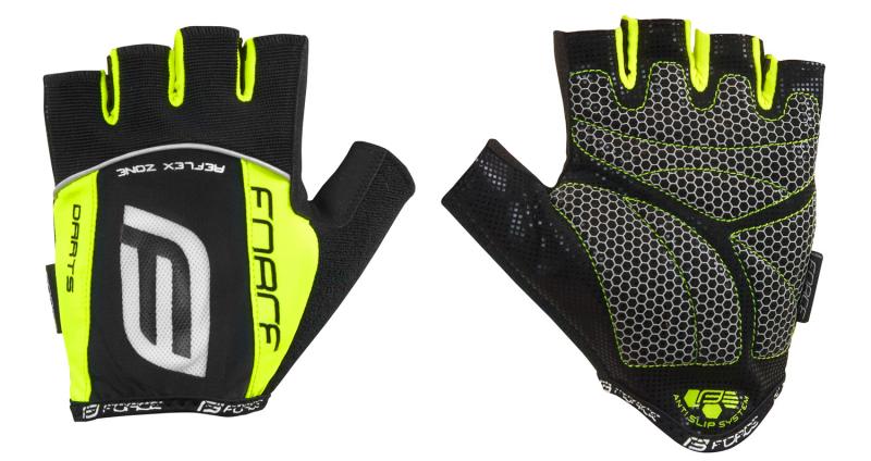 Force Fahrrad Handschuhe, schwarz-neongelb, S